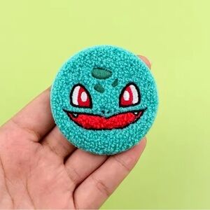 3/$33 Pokemon Character Bulbasaur Fuzzy Texture Embroidered Button Pin Brooch